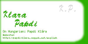 klara papdi business card